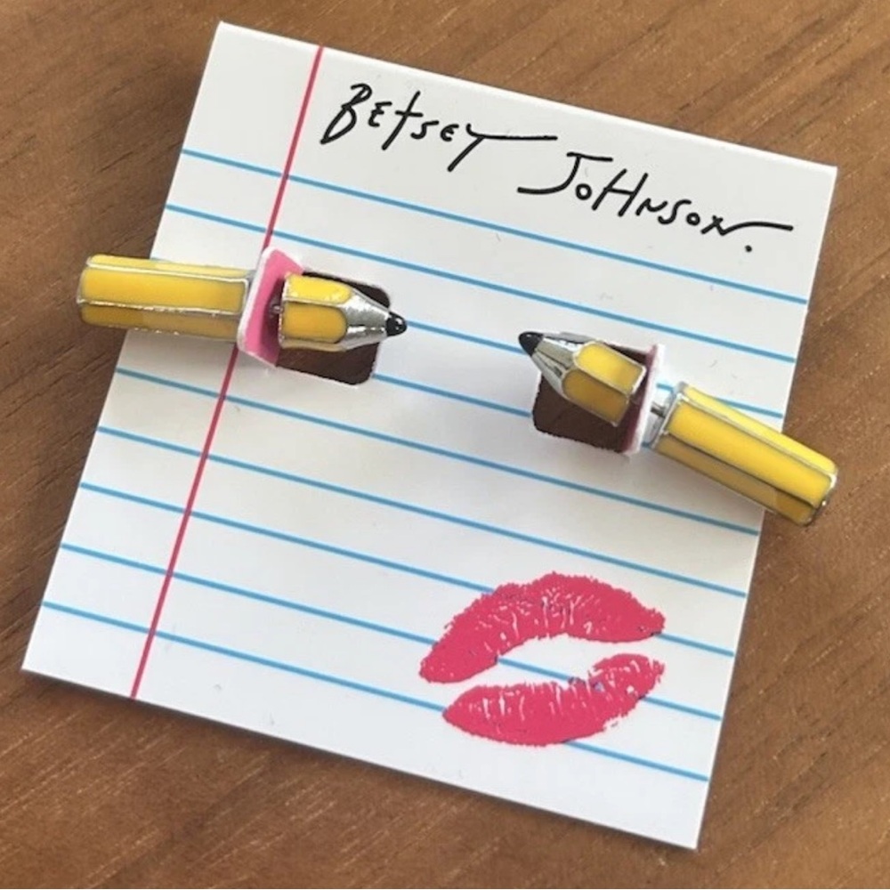 Betsey‎ Johnson Yellow Pencil Earrings